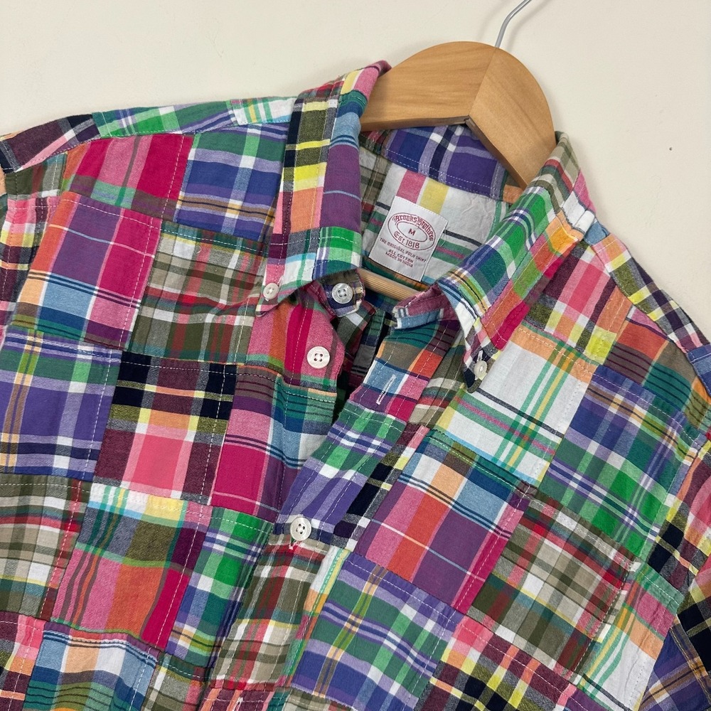 Brooks Brothers The Original Polo Shirt Multicolor Plaid Button Down Mens Medium